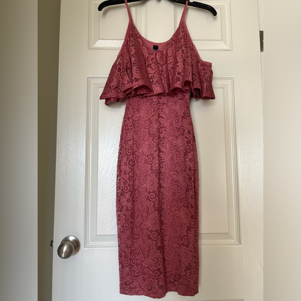 Rose floral lace dress